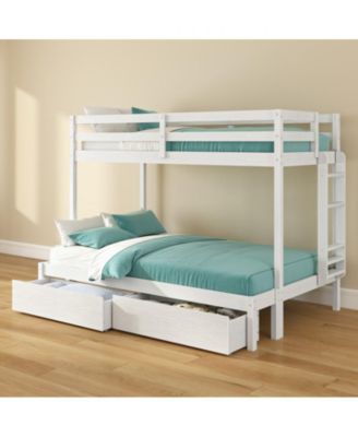 Bear Furniture Plywood Twin/Full Bunk with Underbed Storage Drawers