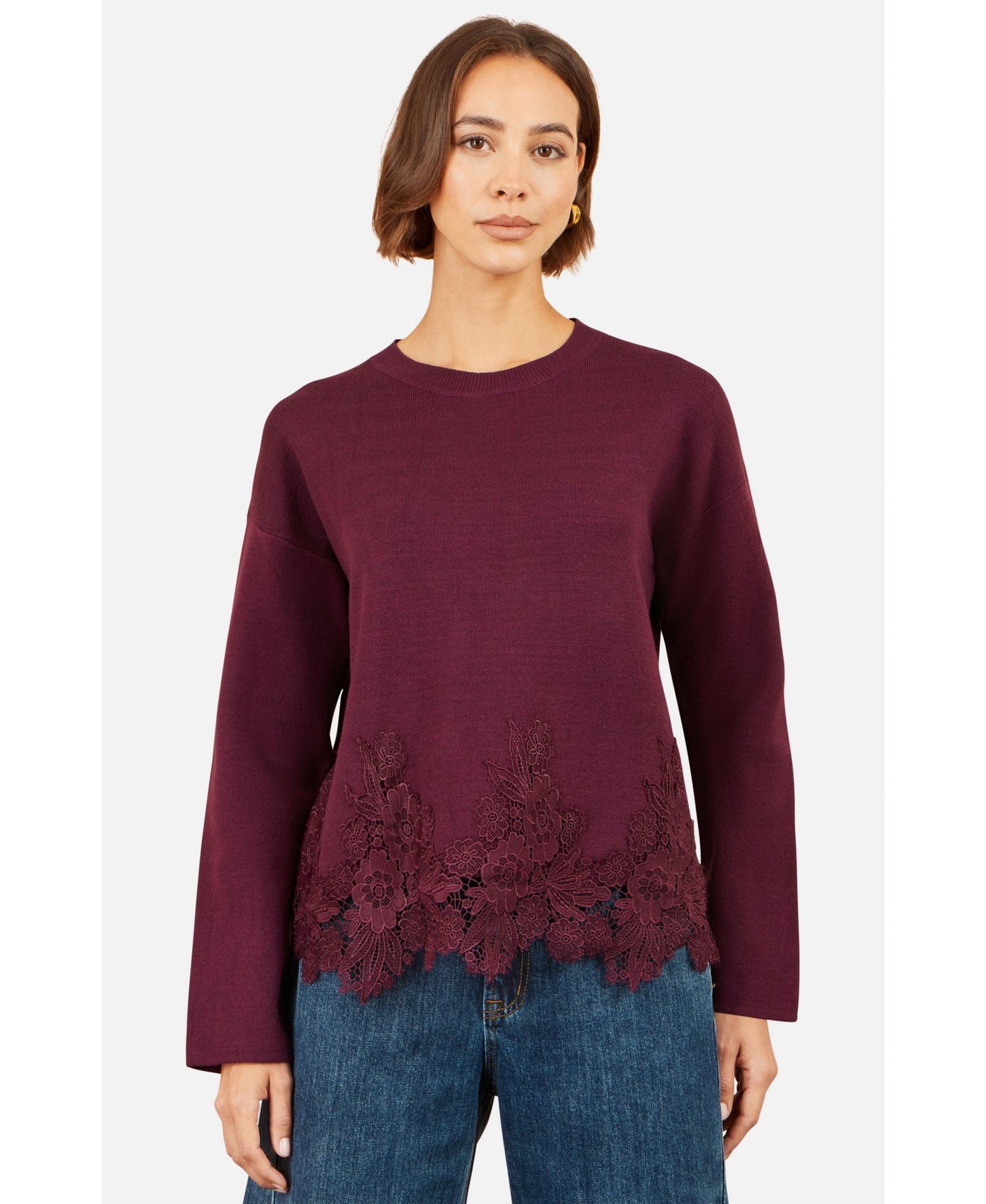 Women's Relaxed Lace Sweater