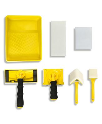 Paint Edger Tool Kit 9 Inch Pad Set Trim Touch-up Corner Wall Ceiling 360degree(s) Rotation Handle Trimmer Refill Pads