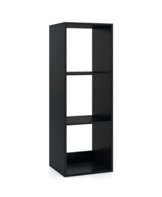 3 Cube Bookshelf with Back Guardrail for Living Room Bedroom