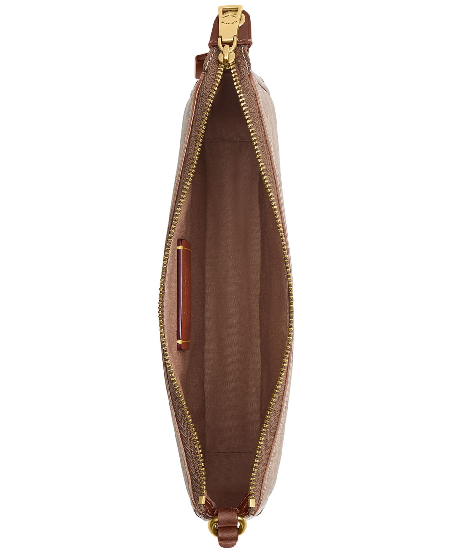 Женская сумка COACH Plaza Small Signature UpcraftedLeather Shoulder, цвет: Латунный / Рыжевато-коричневый коричневый — фото 6