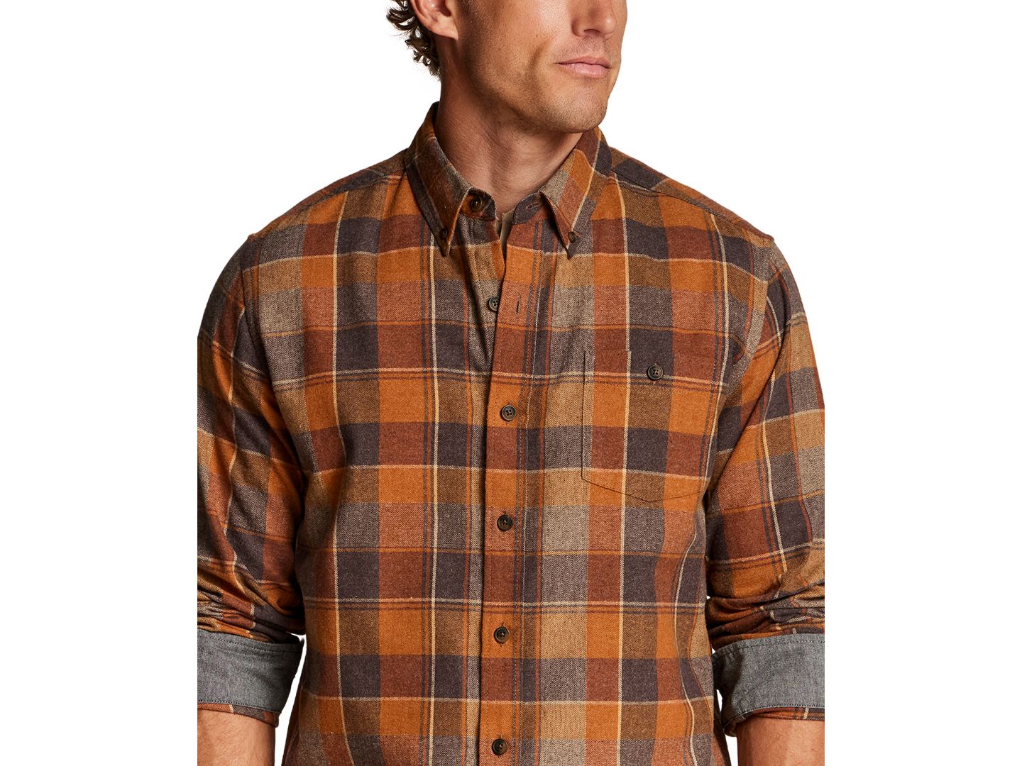 Мужская рубашка Weatherproof Vintage Button-Front Flannel, цвет: Карамельный золотой — фото 2
