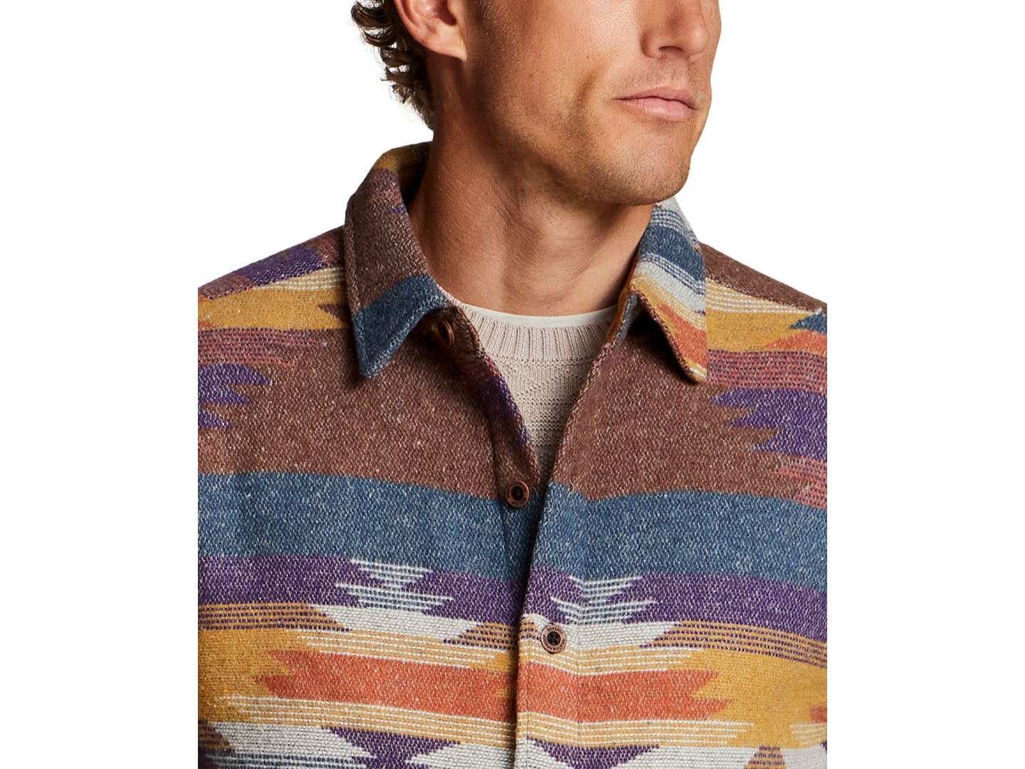 Мужская куртка Weatherproof Vintage Unlined Southwest Shirt Jacket, цвет: Sunrise — фото 4