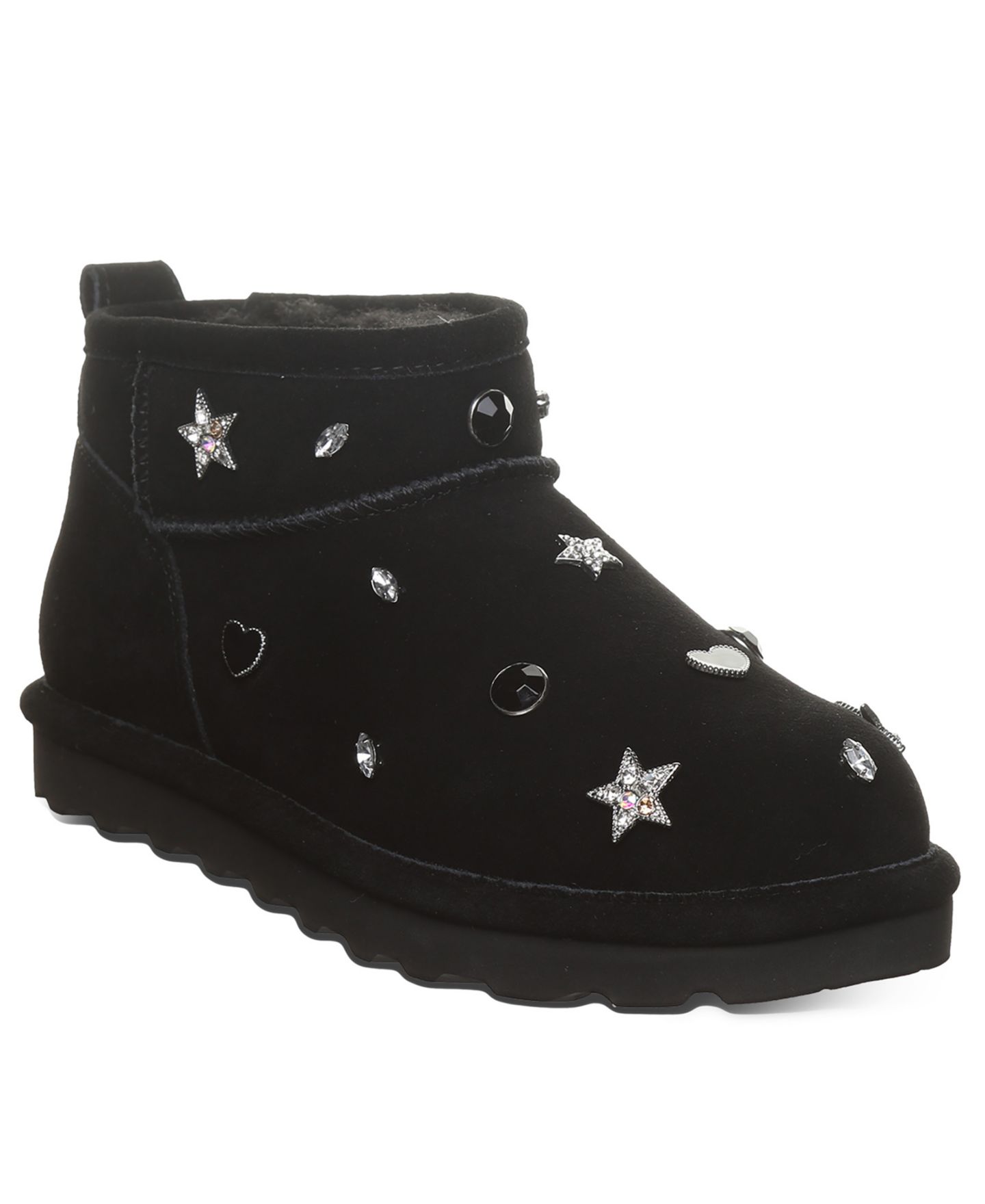Женские ботинки Bearpaw Shorty Nova Studded Pull-On Ankle Booties, цвет: Чёрный — фото 1