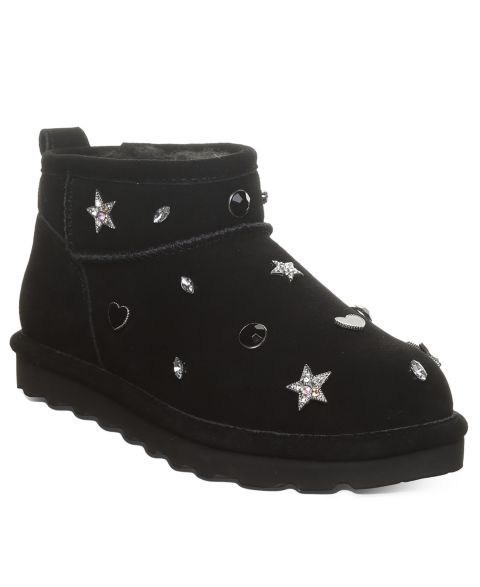 Женские ботинки BEARPAW Shorty Nova Studded Pull-On Ankle Booties, цвет: Чёрный