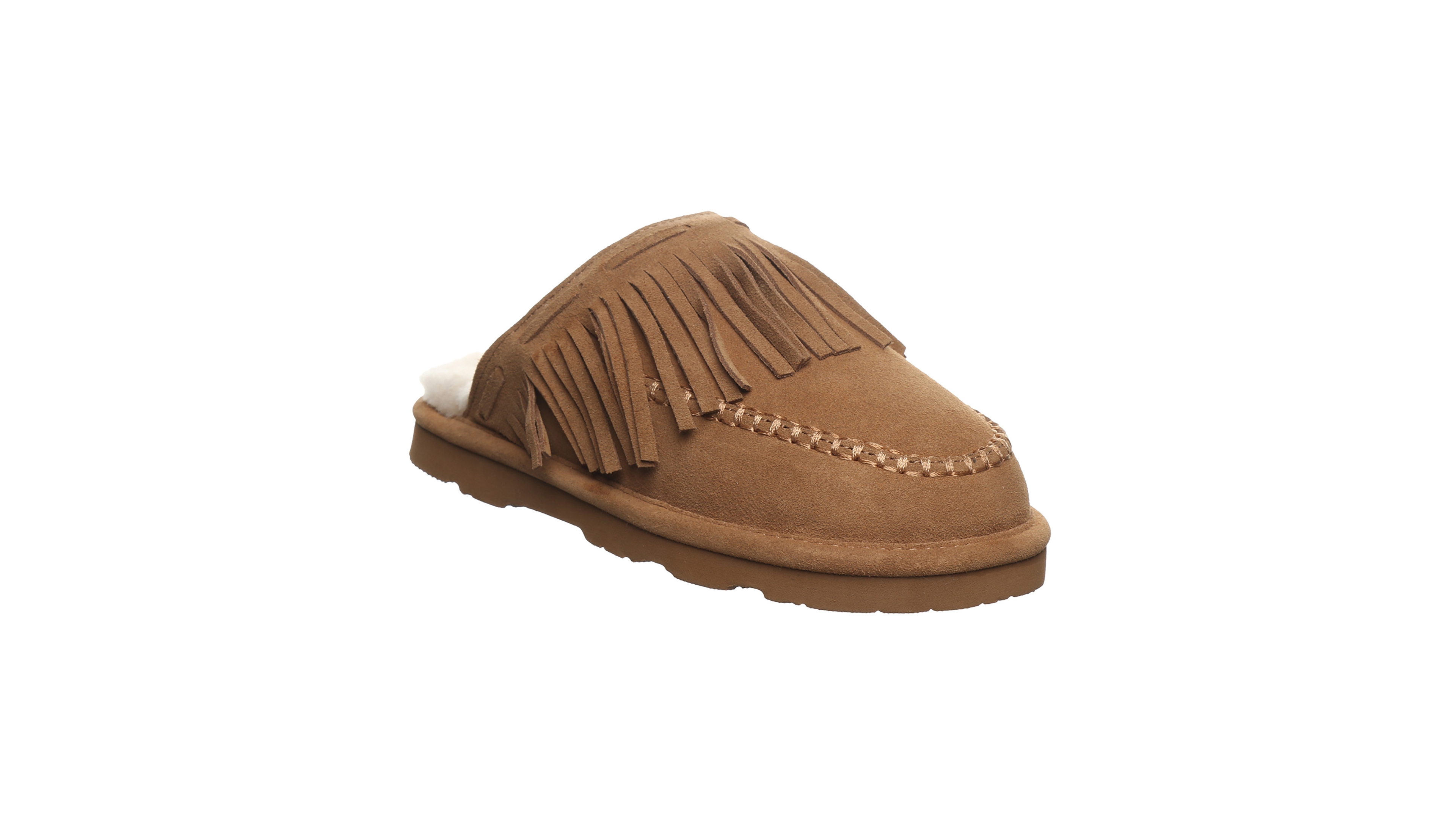 Bearpaw Women's Briony Fringe Detail Scuff Slippers