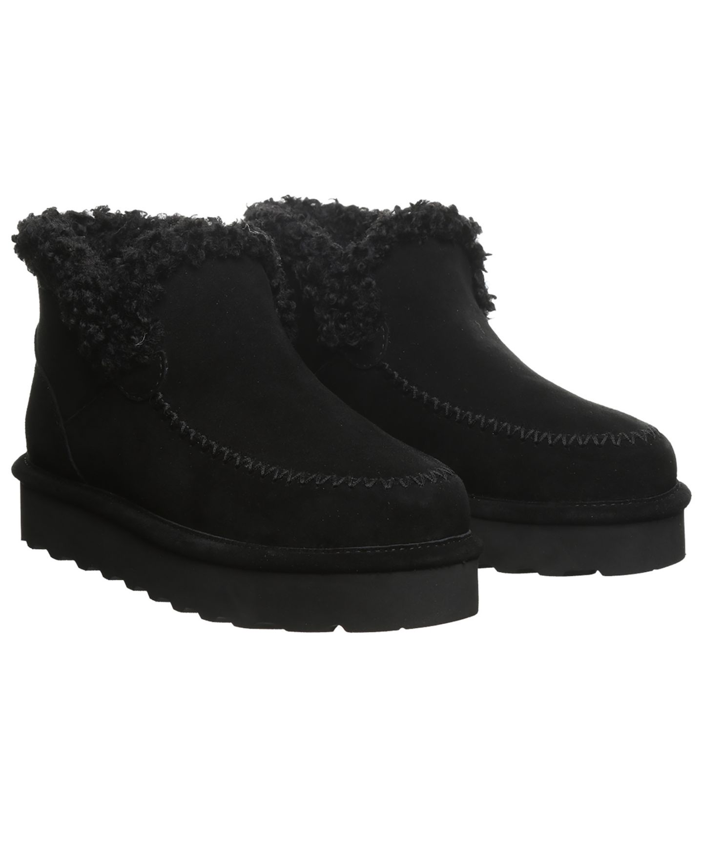Женские ботинки BEARPAW Maeve Platform Slip-On Booties, цвет: Чёрный — фото 7