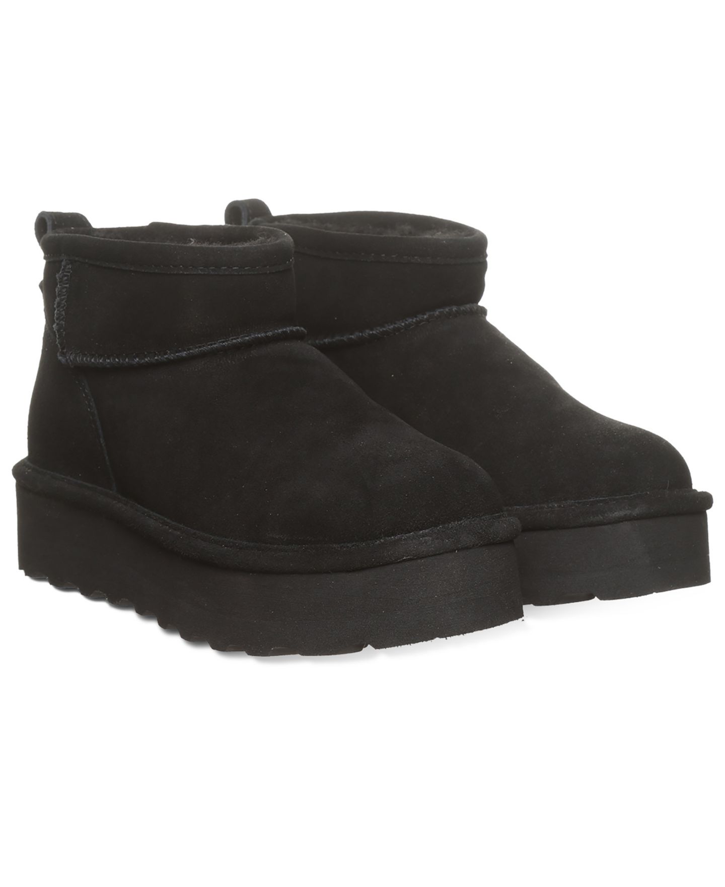 Женские короткие ботинки Bearpaw Retro Shorty на платформе без застёжки, цвет: Чёрный — фото 7