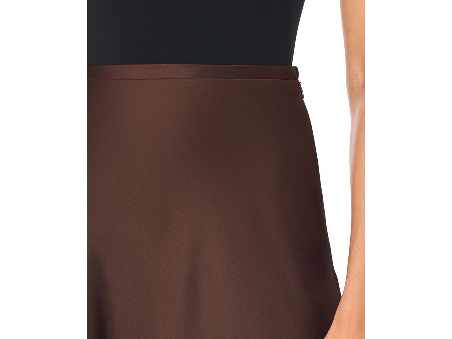 Женская юбка 1.STATE Bias-Cut High-Waisted A-Line Satin Maxi, цвет: Шоколадный — фото 3