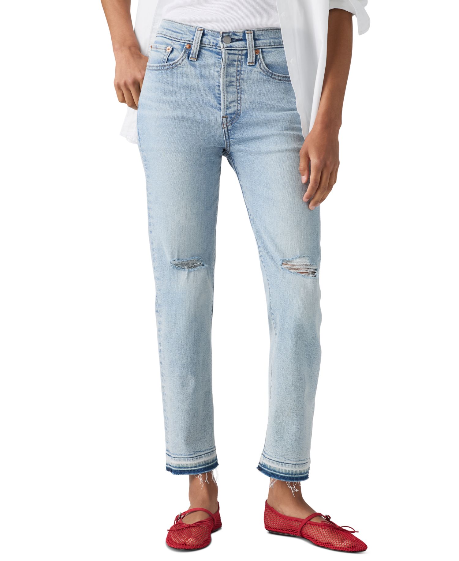 Women's Wedgie Straight-Leg High-Rise Cropped Jeans