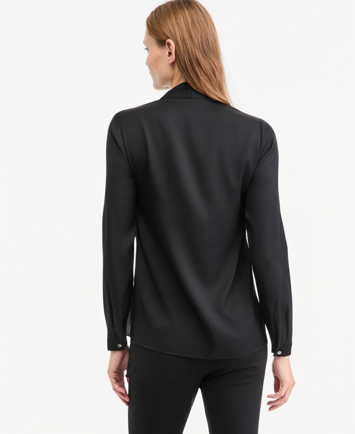Women's Nellie Long-Sleeve V-Neck Silk-Blend Blouse