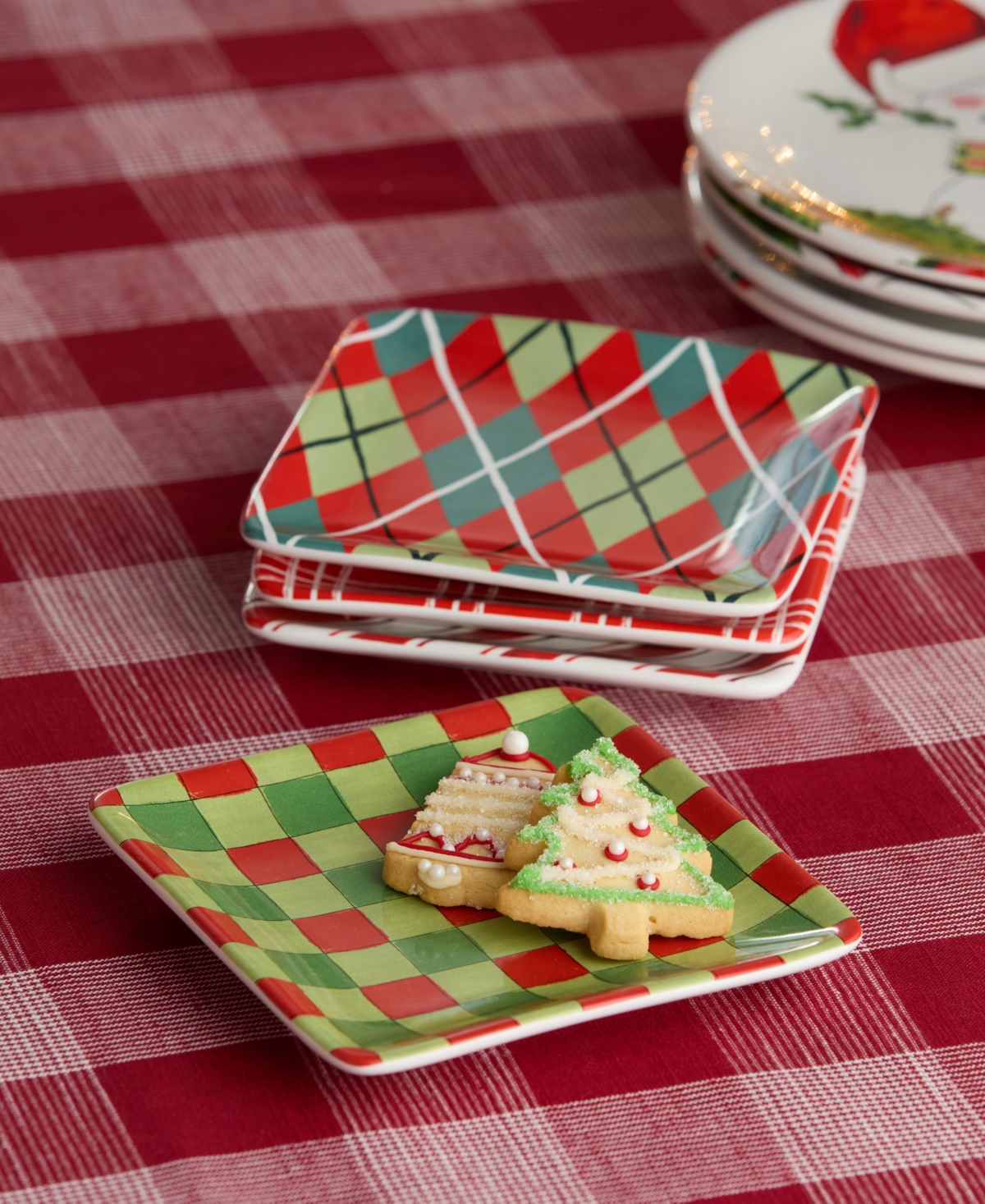 Certified International Snowman Delight Canape Plates, Set of 4