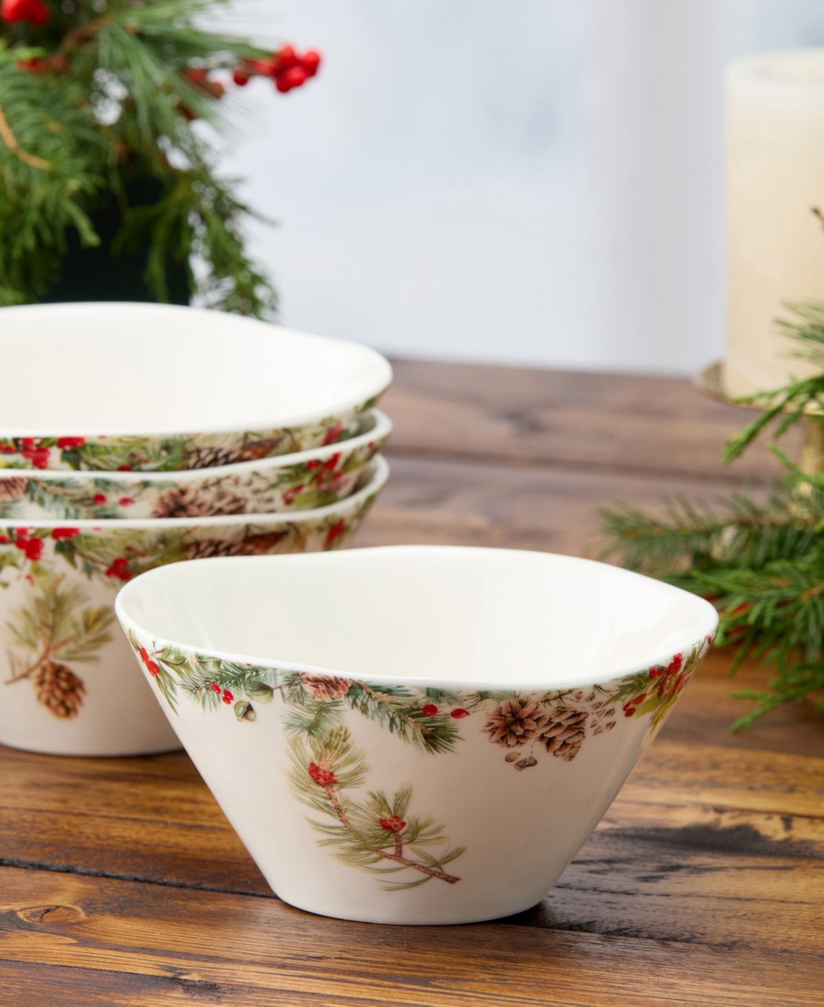 Certified International Woodland Ice Cream Bowls, Set of 4