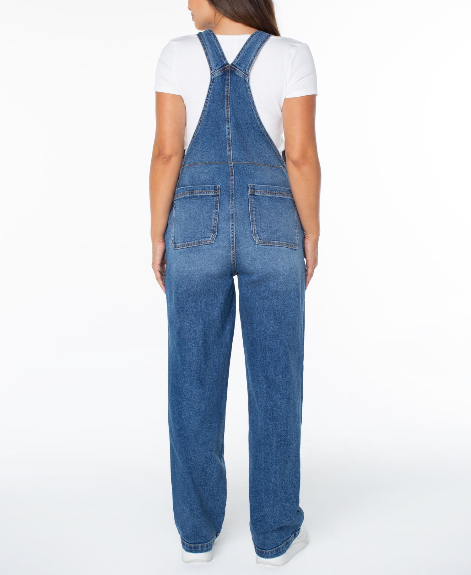 Juniors' Slouchy Denim Overalls