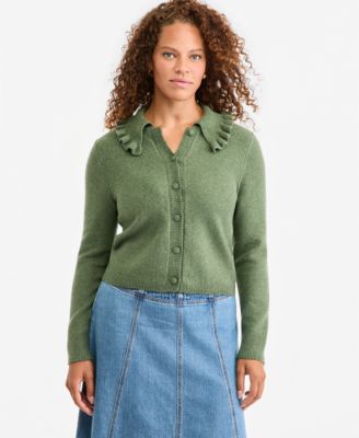 Women's Ruffled Collar Cardigan