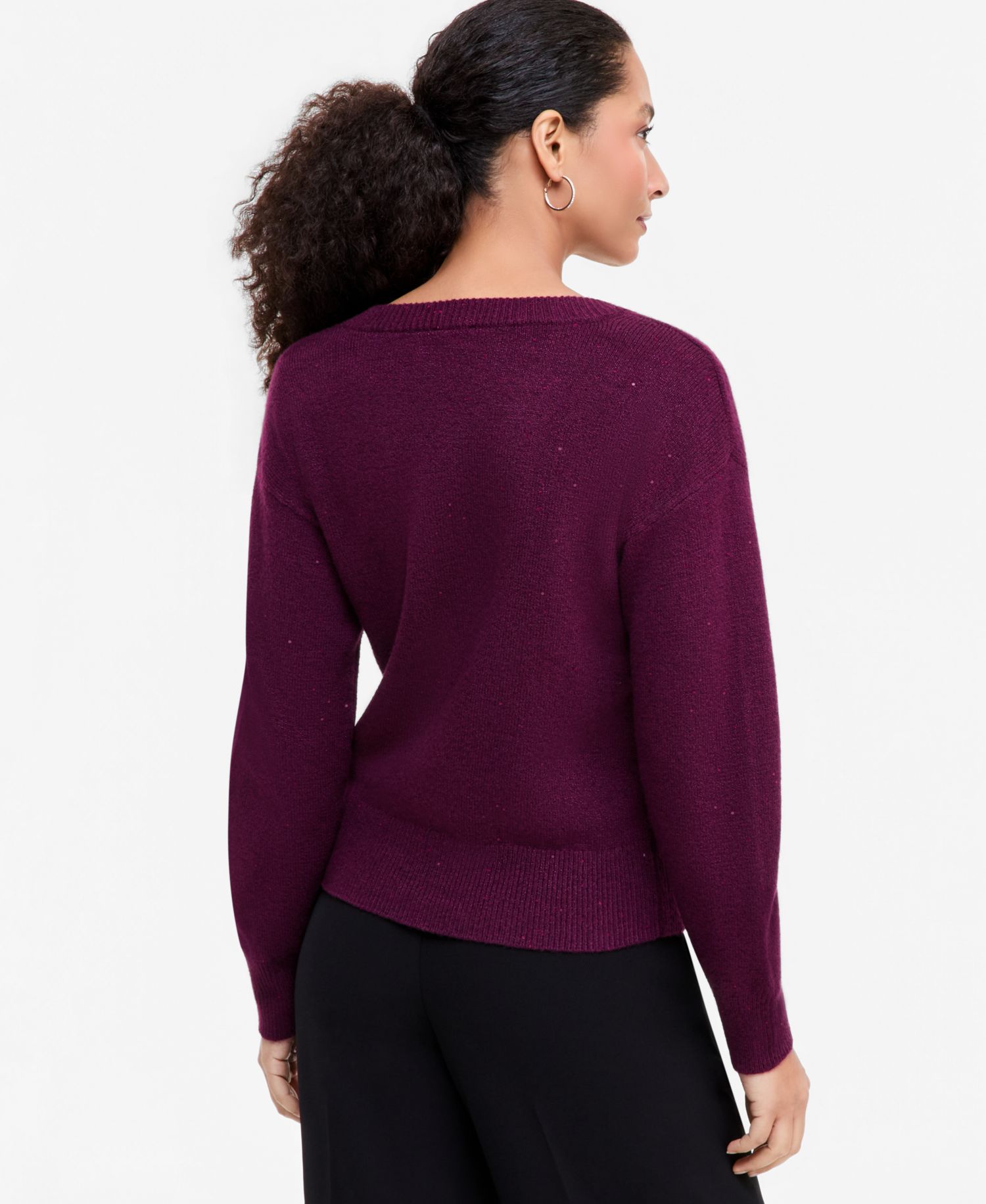 Women's Roving Sequin Long-Sleeve Loose-Fit Sweater