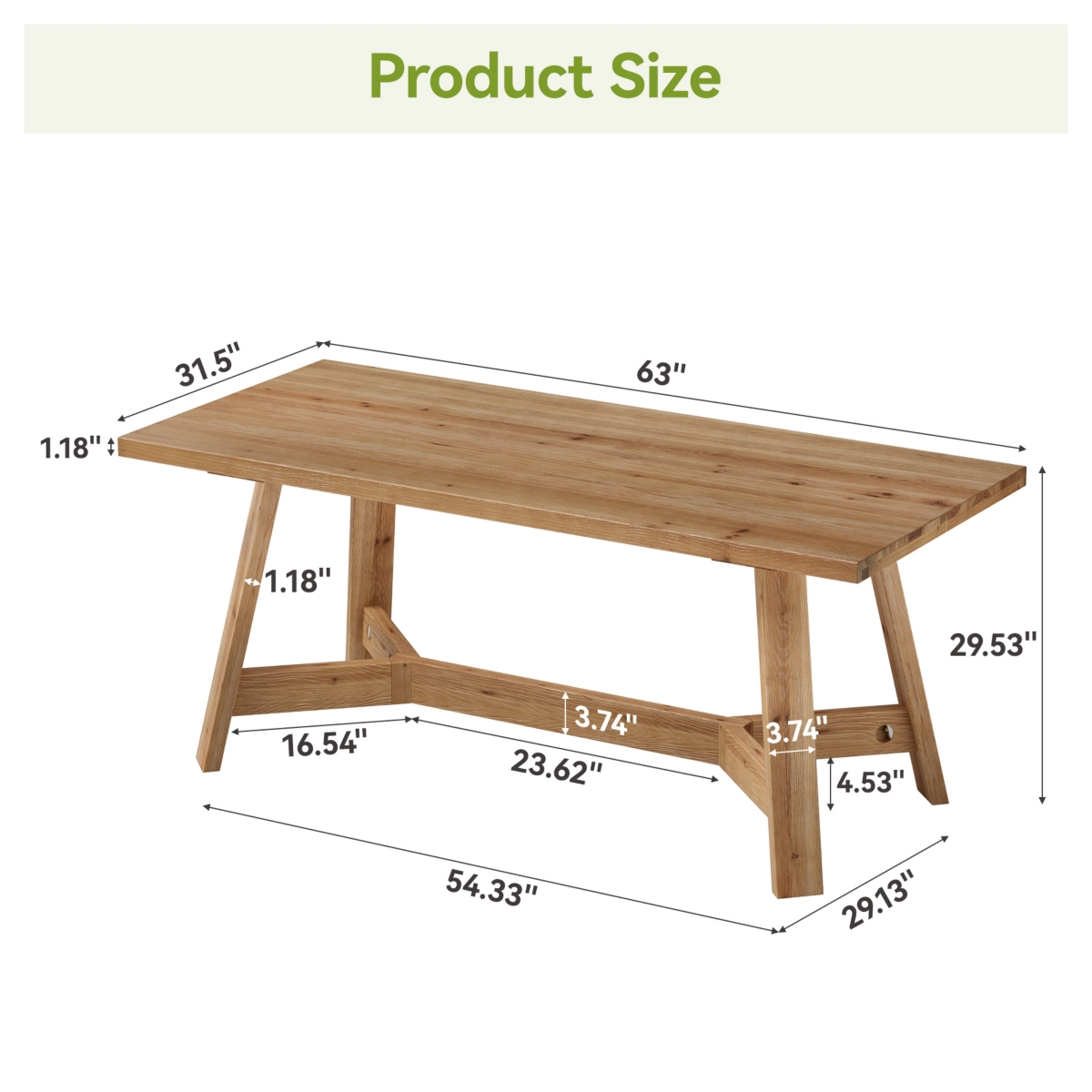 Tribesigns Dining Table,Farmhouse Brown Dinner Tables