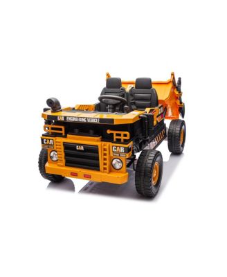 Large Remote-Control Two-Seater Ride-On Dump Truck with LED Lights & Auto-Lift Compartment, 110 lbs Capacity, Ages 3+