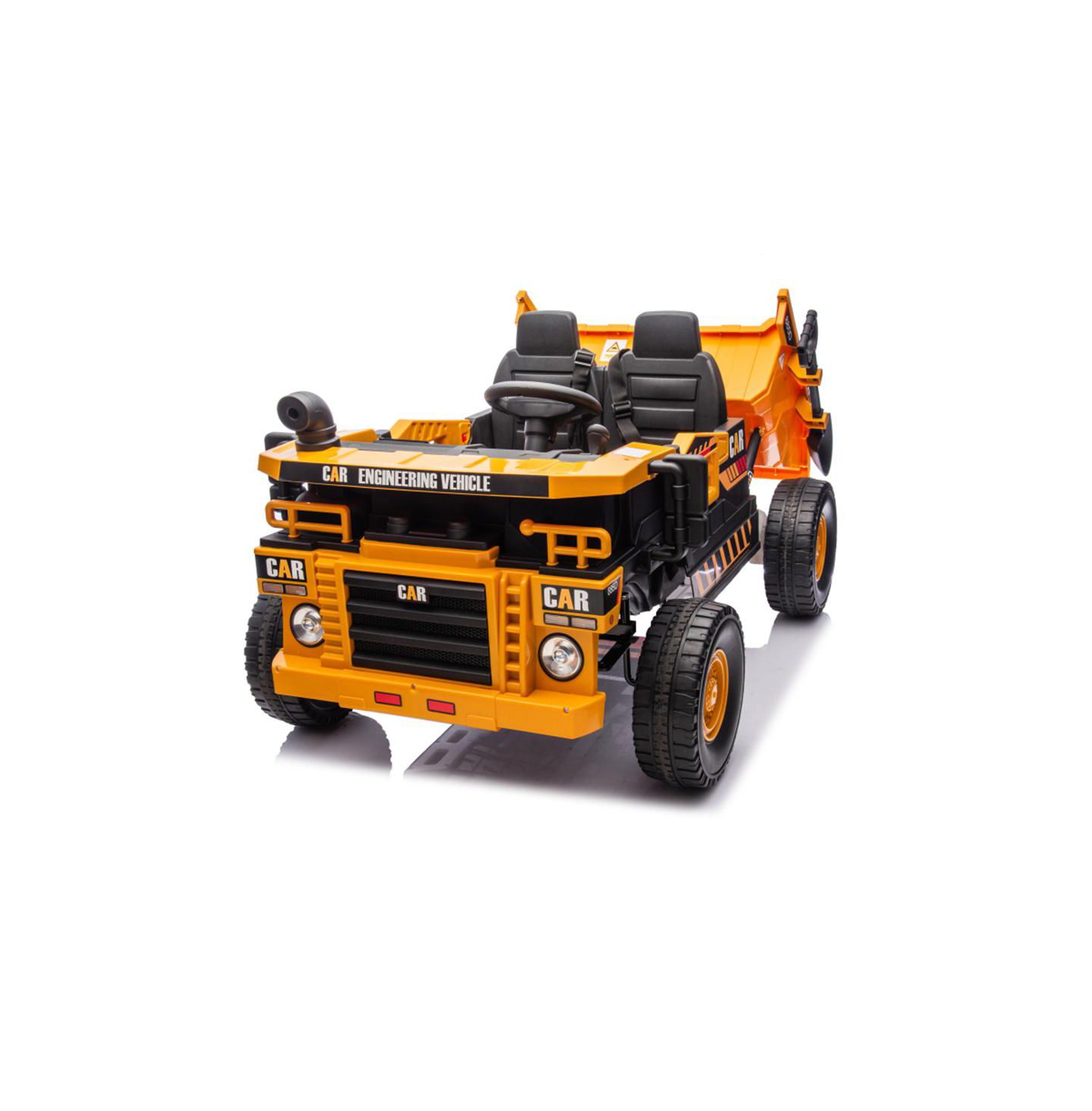 Детская игрушка YOBTOP Large Remote-Control Two-Seater Ride-On Dump Truck with LED Lights & Auto-Lift Compartment, 110 lbs Capacity, Ages 3+, цвет: Оранжевый — фото 1