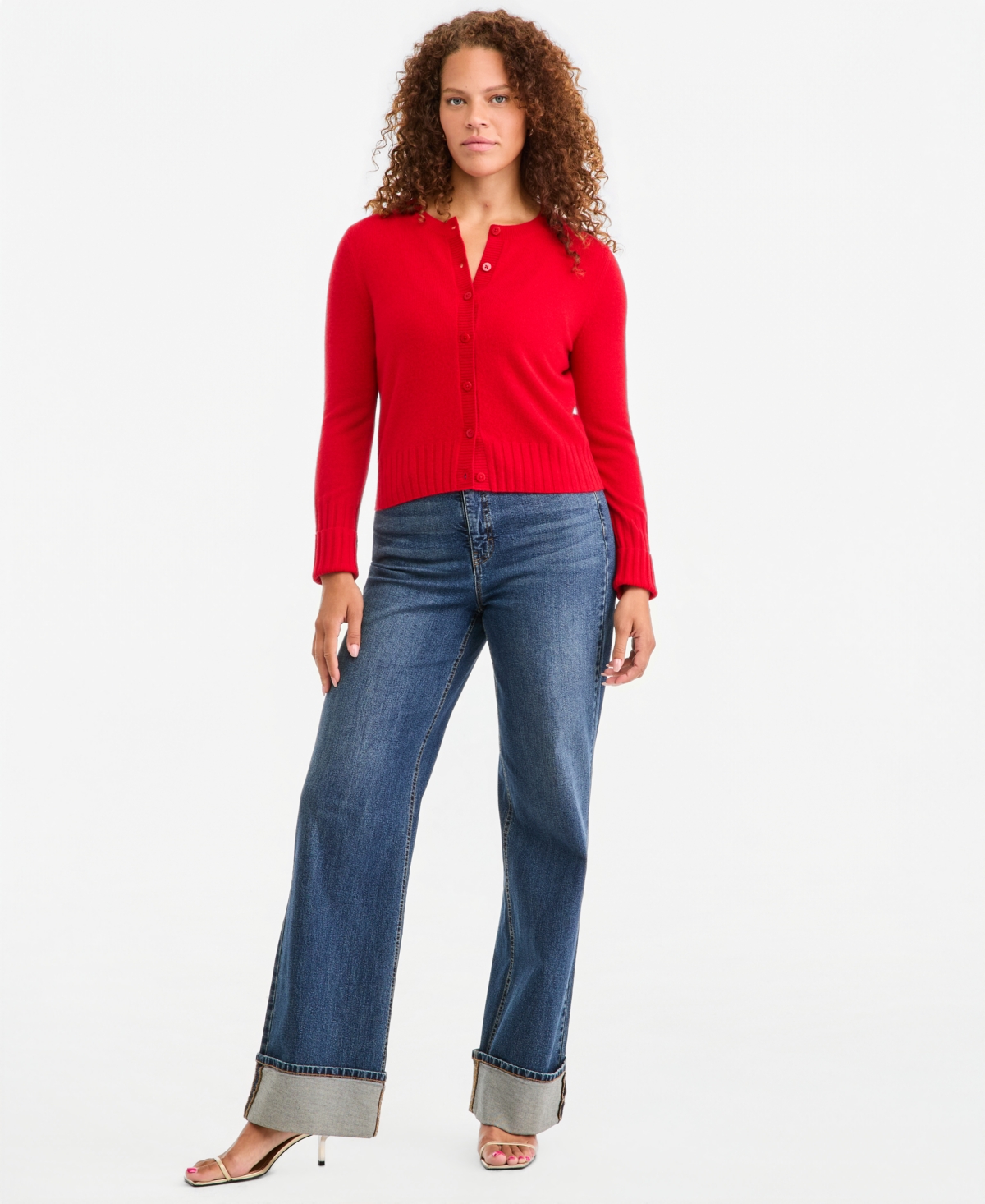 On 34th Women's Cashmere Cropped Shrunken Crew Cardigan, Macy's Exclusive