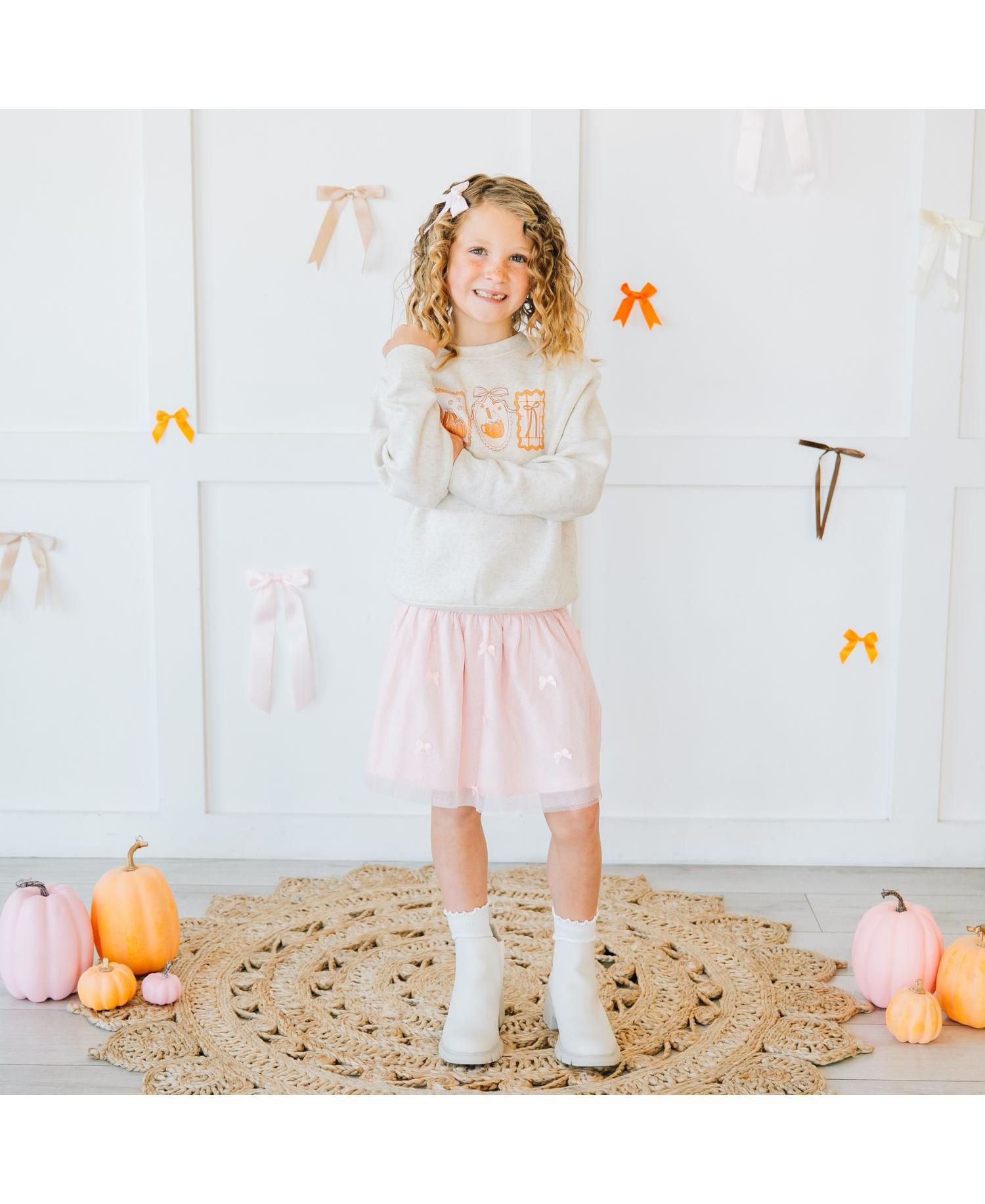 Little Girls Pumpkin Cameo Sweatshirt