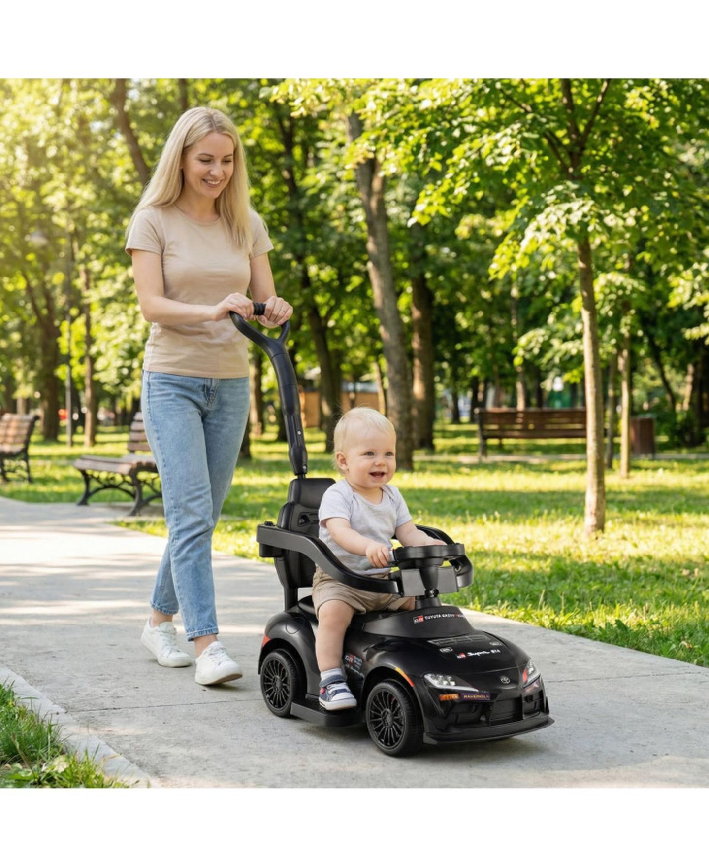 Детская игрушка HONGGE 3-in-1 Toddler Foot-to-Floor Sliding Car Ride-On, 44 lbs. Capacity, Ages 18 Months–5 Years, цвет: Чёрный — фото 2