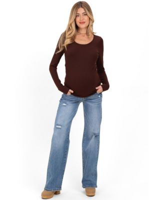 Women's Blue Vintage Wash Wide Leg Jeans