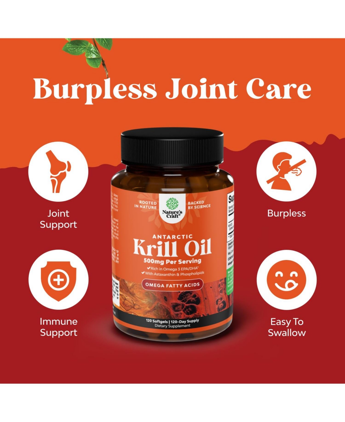 Nature's Craft Krill Oil Softgels, Nature's Craft, 120ct