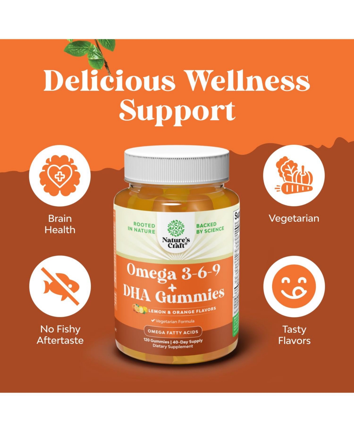 Omega 3 Gummies for Adults - Omega 3 6 9 Dha Gummies for Brain, Bone, Heart Health & Joint Support - Burpless Supplement for Men & Women