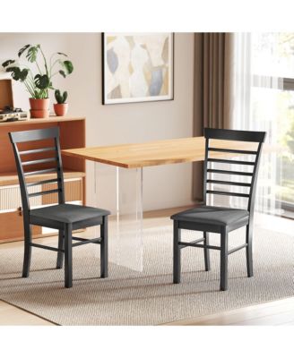 Farmhouse Wooden Dining Chairs Set of 2