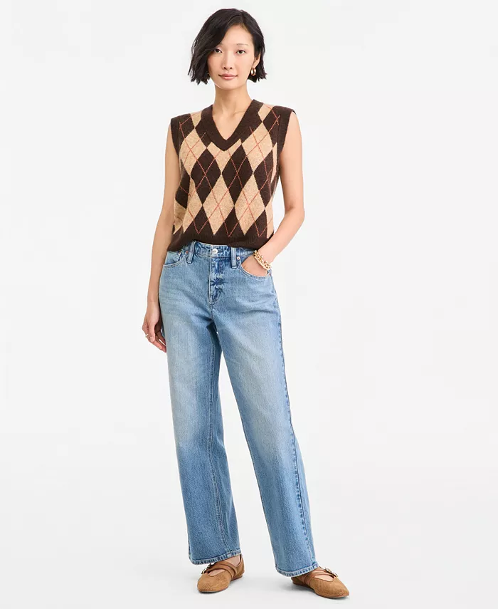 Women's Mid-Rise Relaxed Straight-Leg Denim Jeans