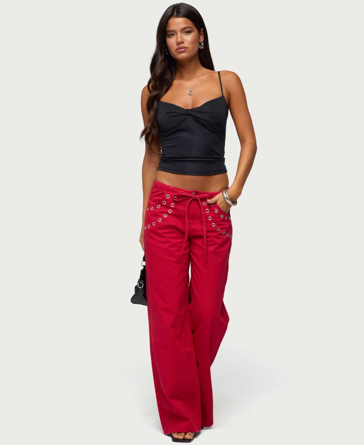 Women's Kala Low-Rise Baggy Grommet Jeans, 31" Inseam