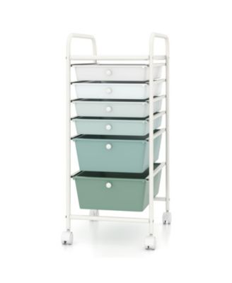 6-Drawer Rolling Storage Cart Organizer with Lockable Casters