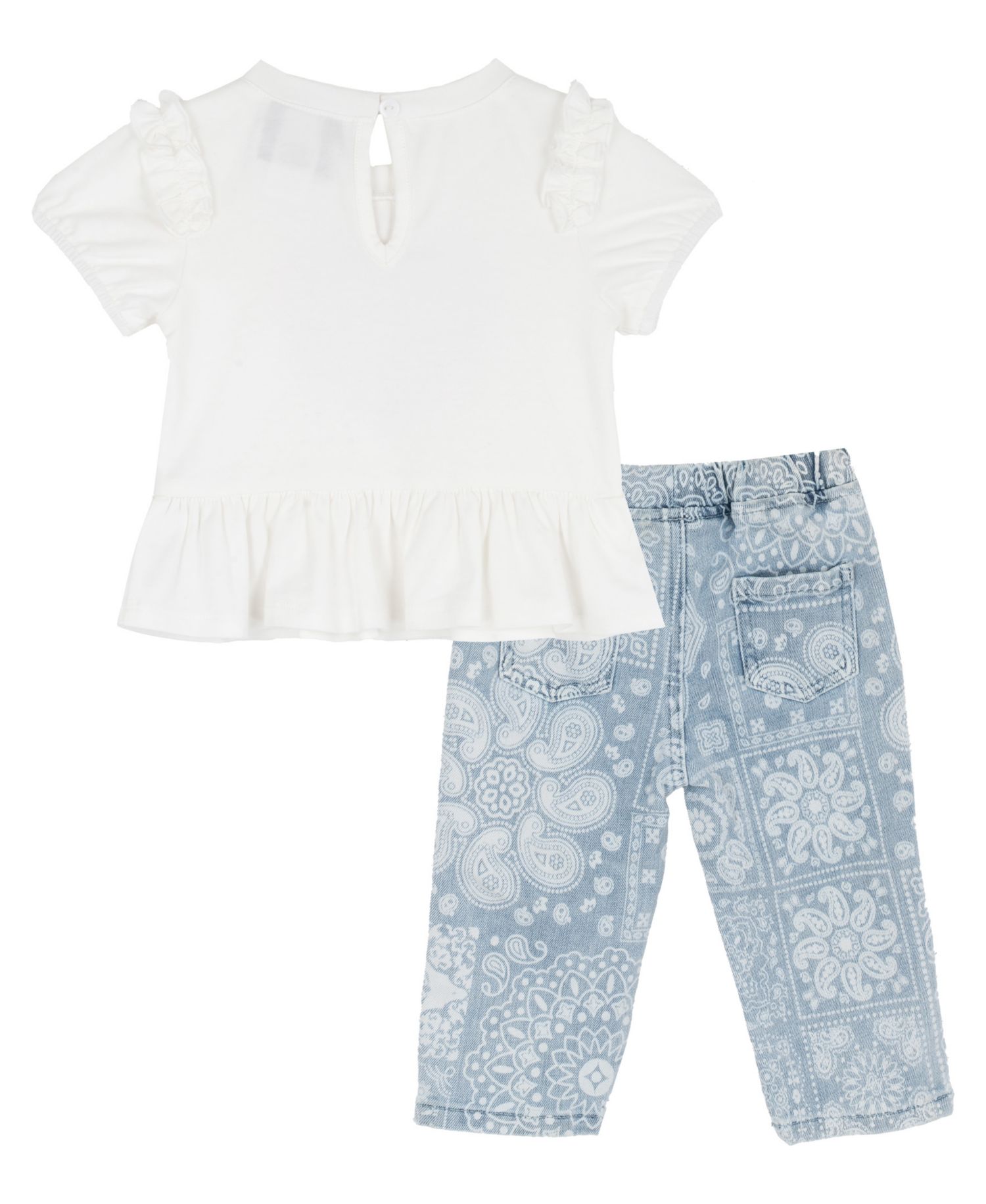 Baby Girls' Short-Sleeve Top and Pants, 2-Piece Set