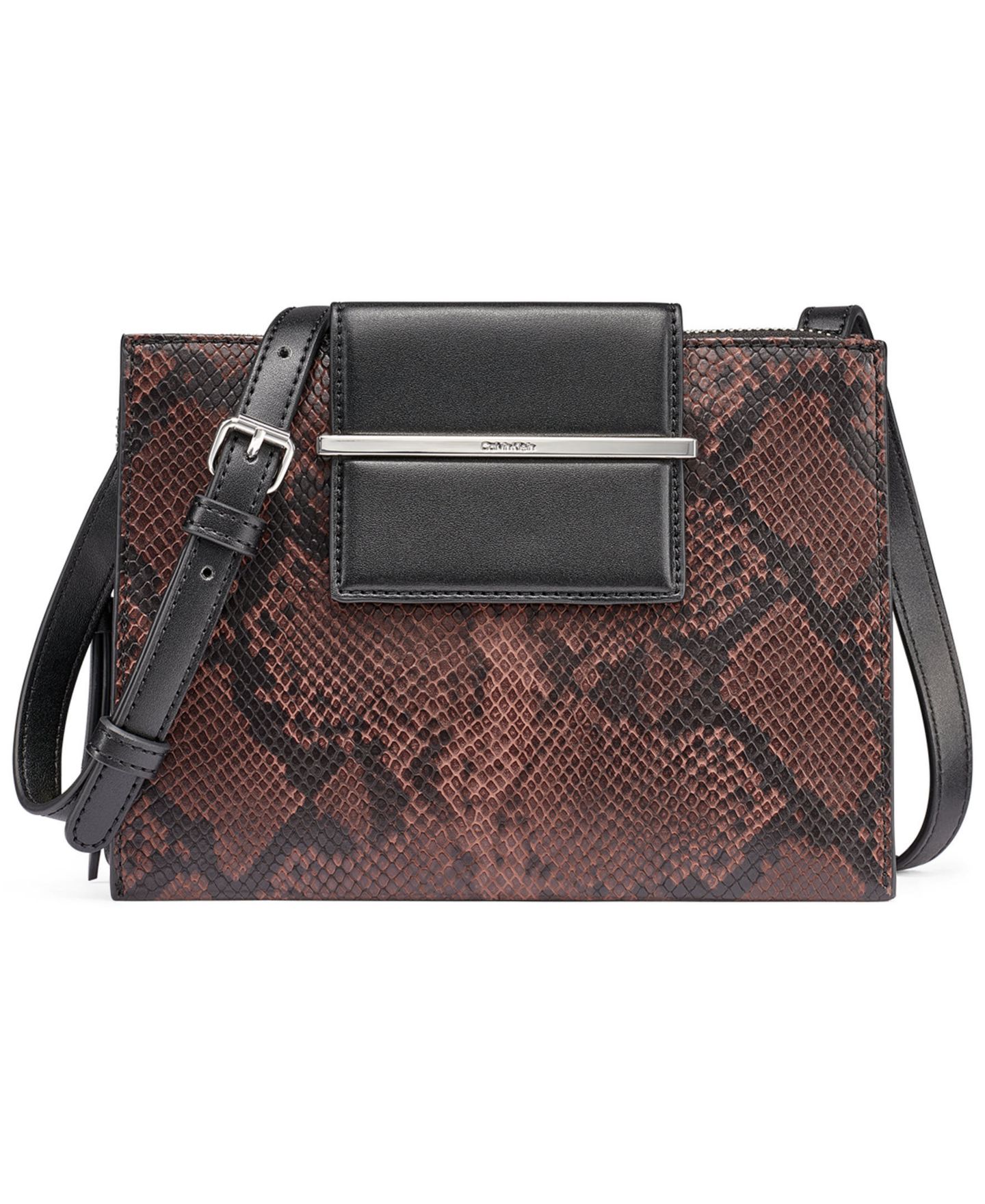 Женская сумка Calvin Klein Sybil Small Adjustable Crossbody, цвет: Кофейный / Чёрный — фото 1