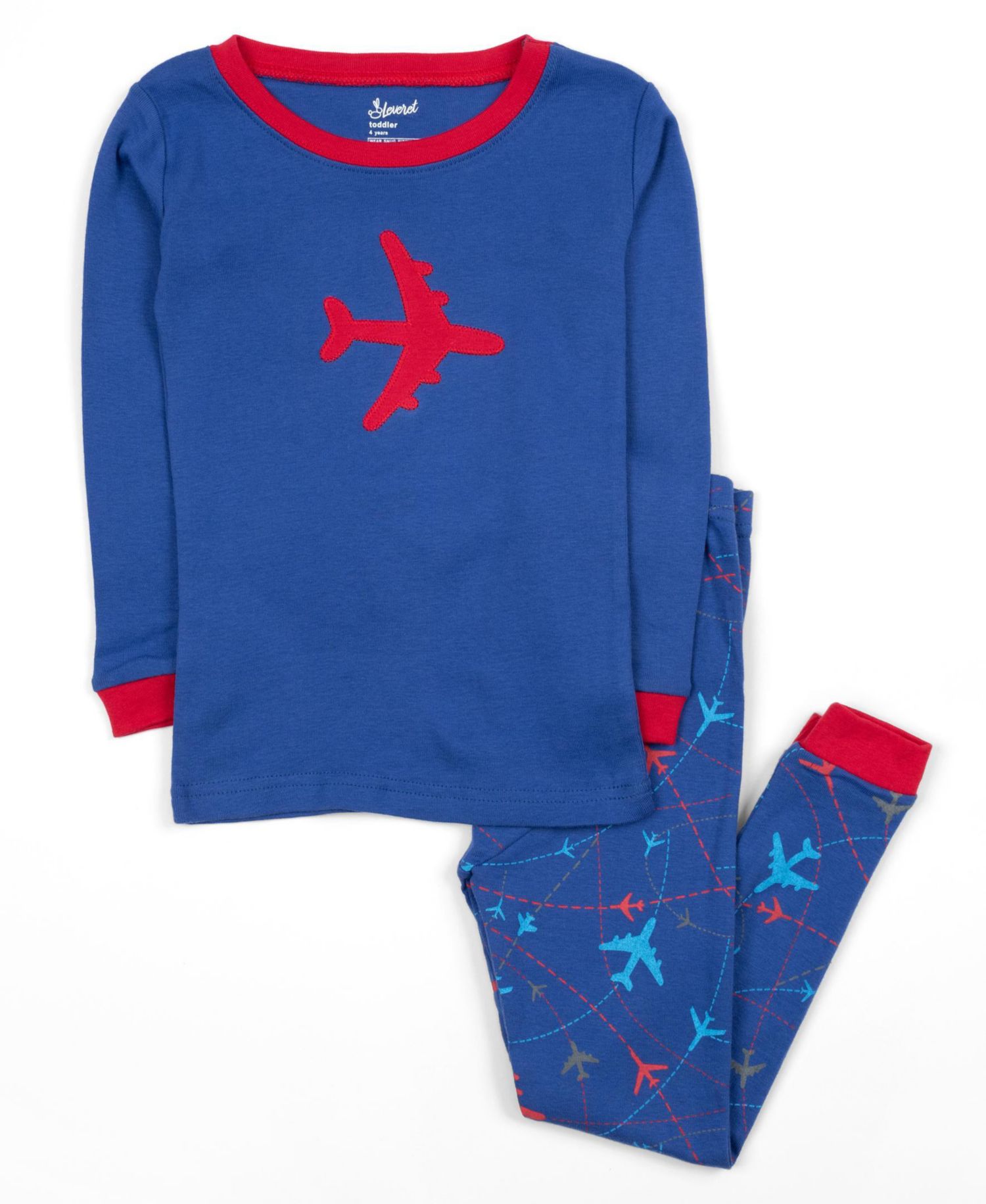 Little/Big Boys 6-14 Two-Piece Cotton Long Sleeve Shirt and Pants Pajama Set - Vehicle and Transportation Prints