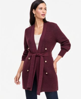 Women's Double Breasted Lurex Long-Sleeve Cardigan