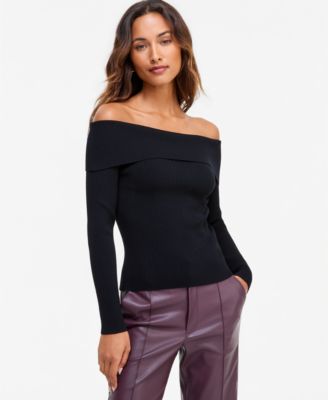Women's Off-the-Shoulder Ribbed Sweater