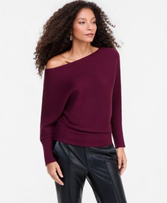 Women's Off-the-Shoulder Ribbed-Knit Sweater