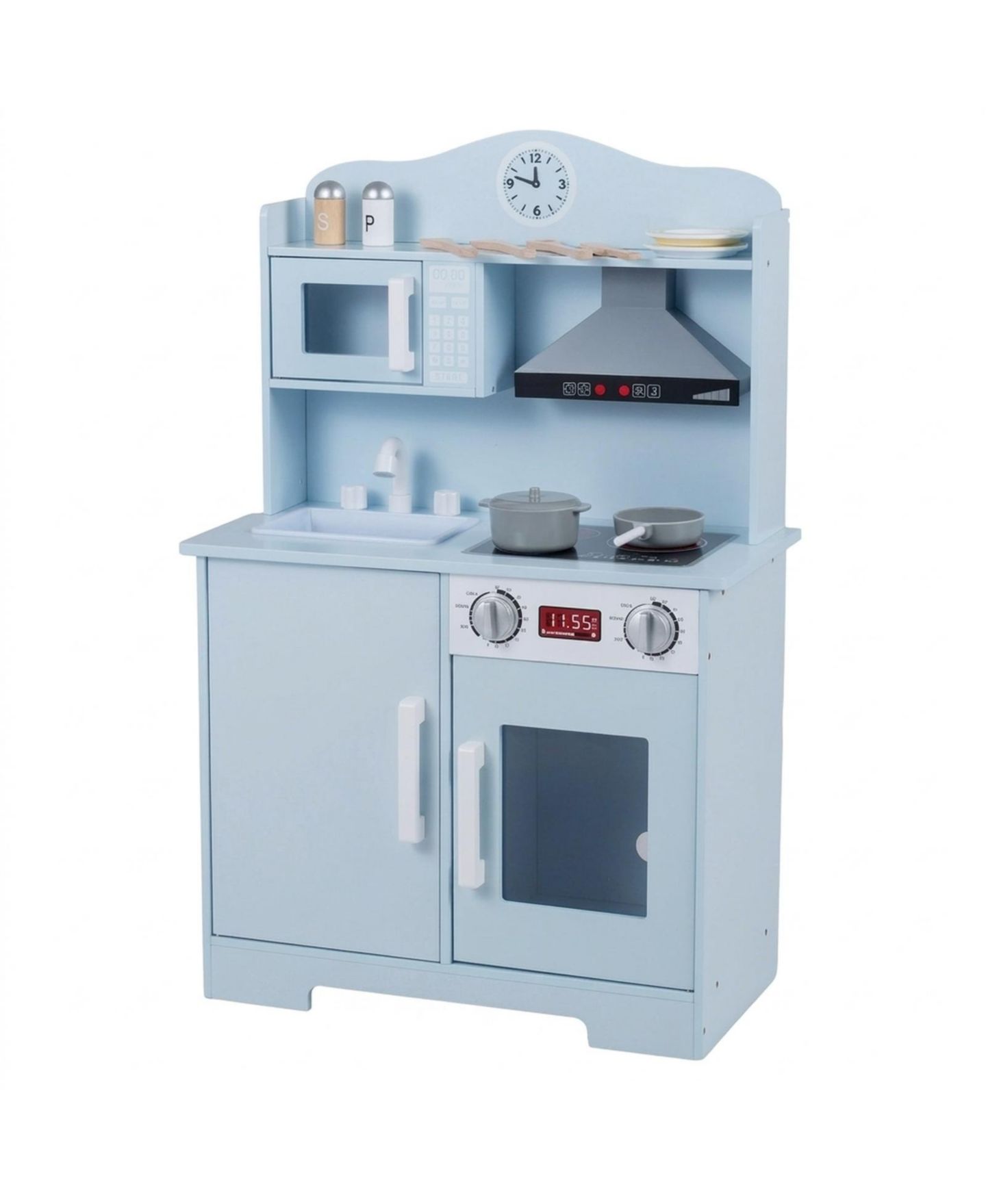 Детский игровой набор SUGIFT Wooden Light-and-Sound Play Kitchen Playset, Ages 3+, цвет: Синий — фото 5