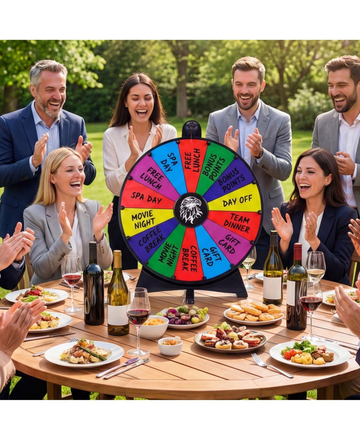 Sugift Spinning Prize Wheel, 14-Piece Board Game, Ages 8+