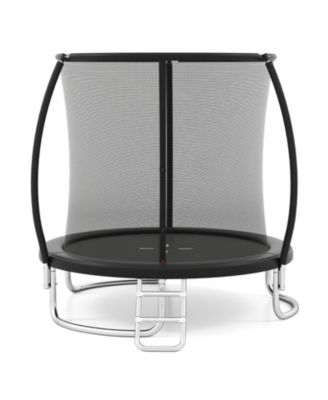 8 ft Galvanized Steel Safety Enclosure Net Trampoline with Ladder, 880 lb Capacity, Ages 3+