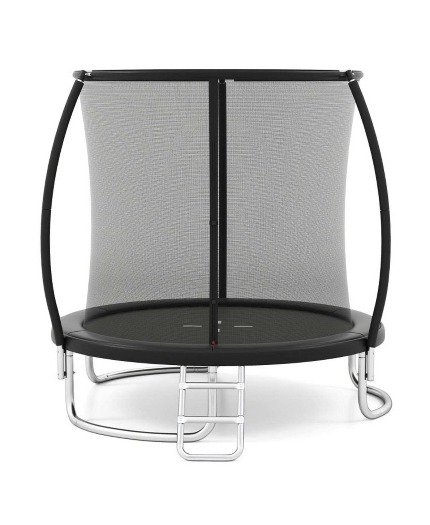 Детская игрушка HONGGE 8 ft Galvanized Steel Safety Enclosure Net Trampoline with Ladder, 880 lb Capacity, Ages 3+, цвет: Чёрный — фото 1