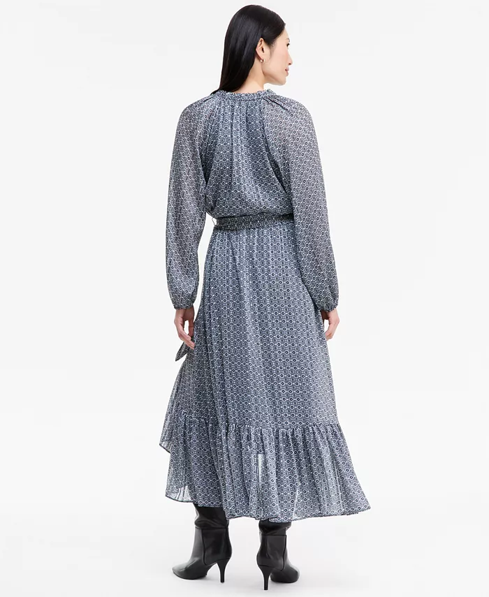 Women's Long-Sleeve Printed High-Low Dress - thumbnail 8