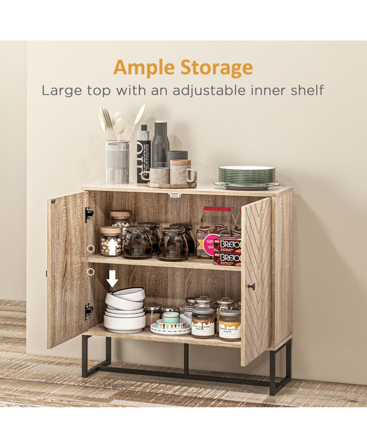Homcom Modern Sideboard with Shelf, Bar Cabinet