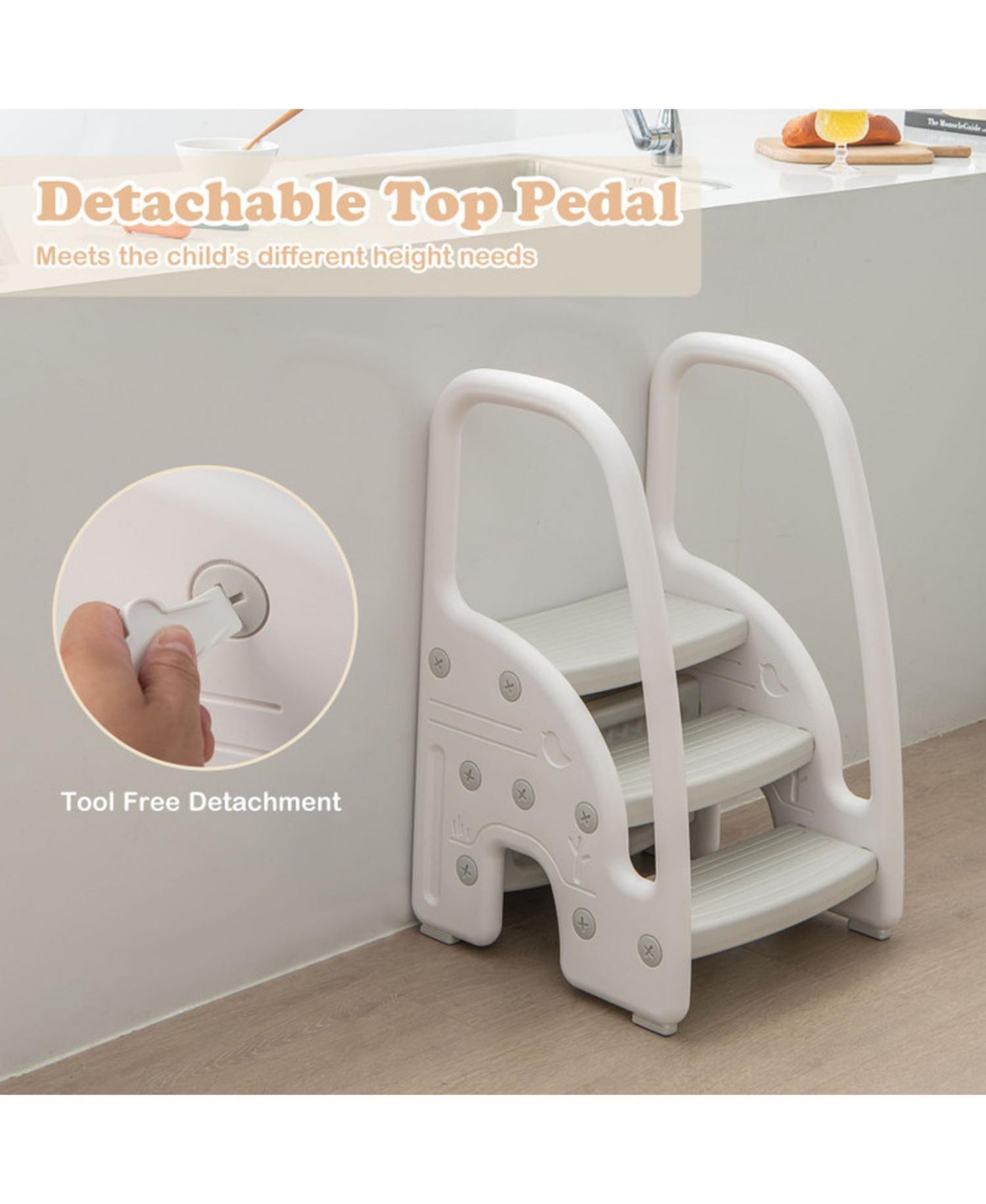 Toddler 3-Step Detachable Anti-Slip Stool