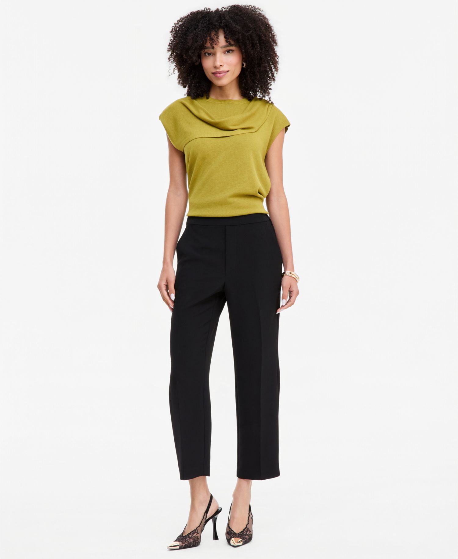 Women's Pull-On Cropped Elastic-Waist Pants