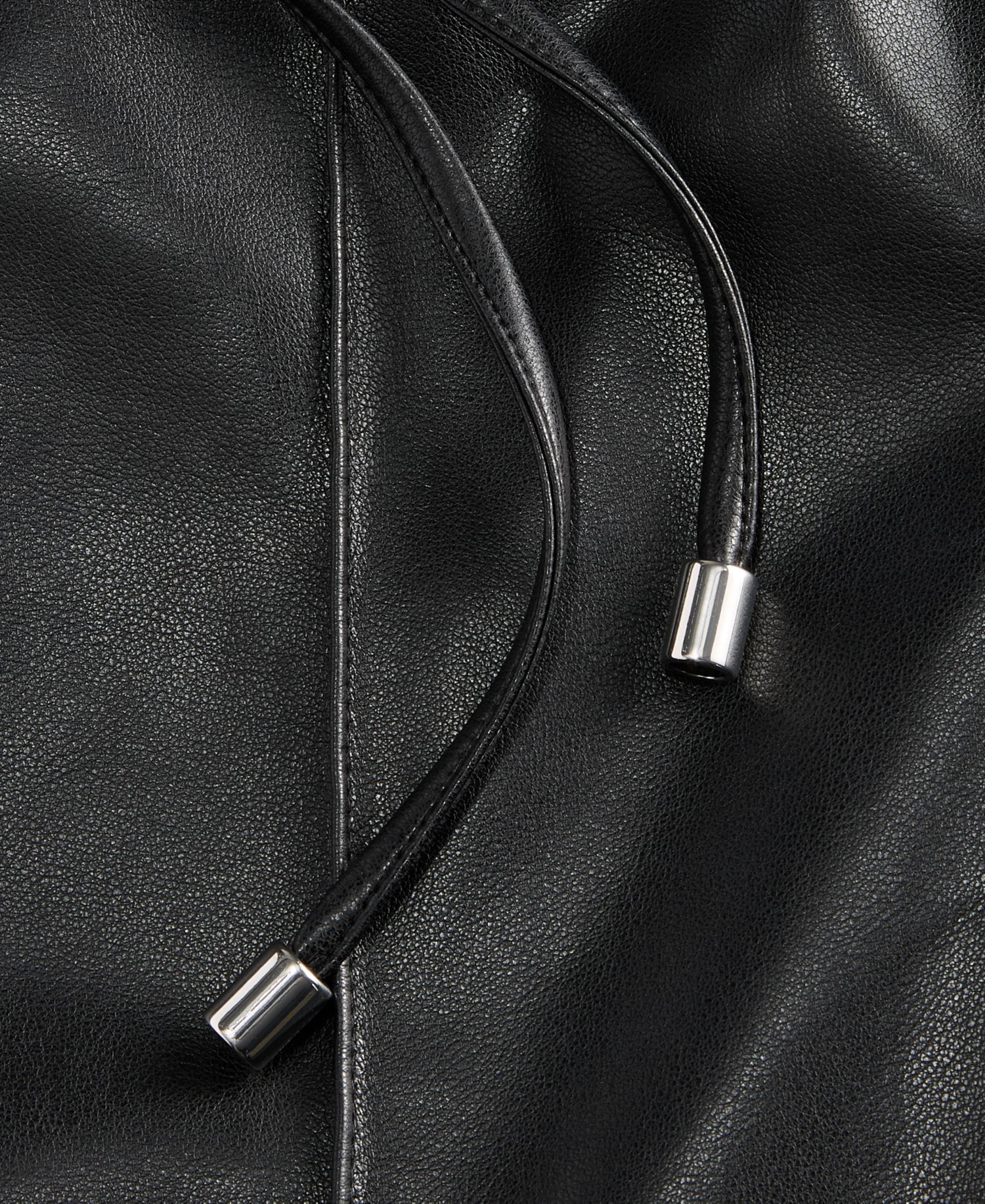 Women's Drawstring Wide-Leg High-Waist Faux Leather Pants