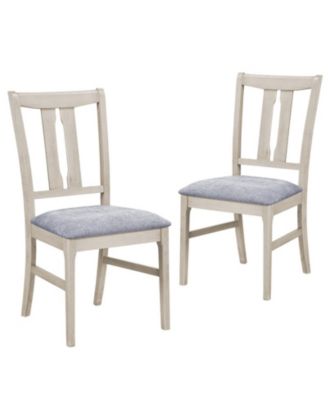 Set of 2 Wooden Upholstered Dining Chairs with High Curved Back