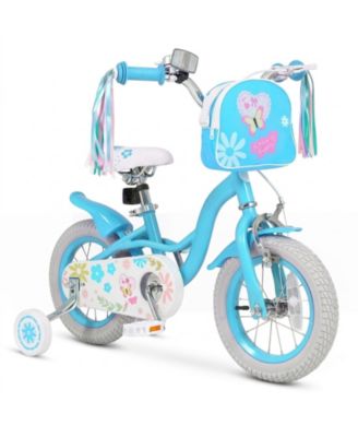 12-Inch Girls Bike with Detachable Training Wheels, 110 Lbs Capacity, Ages 3-4